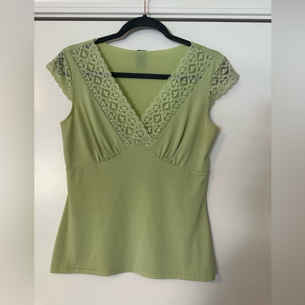 Vintage Sage Green Lace Top
